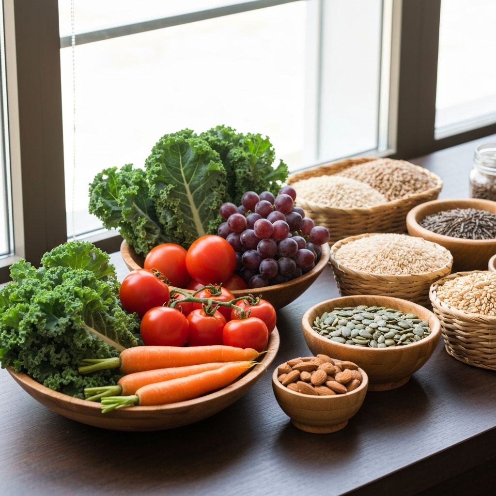 Fresh healthy food and nutrition education materials